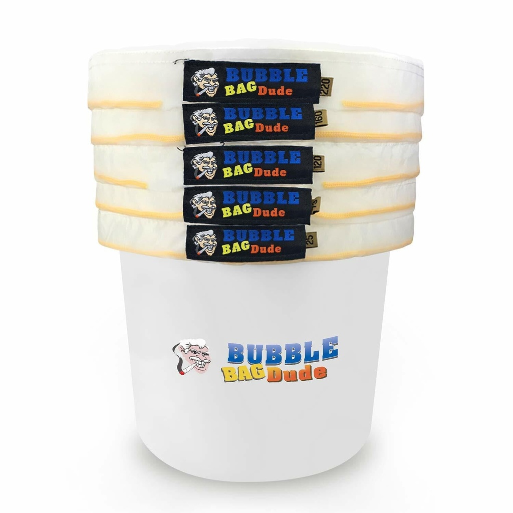 BUBBLEBAGDUDE Bubble Bags 5 Bags 5 Gallon/19 Ltr Herbal Hash Ice Pressing Screen
