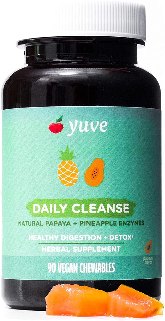 Yuve Natural Papaya Digestive Enzymes - Sugar-Free Chewable Candies - Promotes B