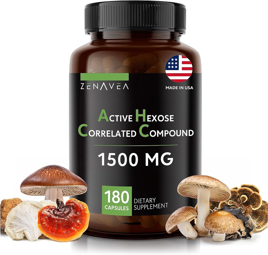 Active Hexose Correlated Compound 180 Caps 1500Mg per Serving - Vegan Organic Mu