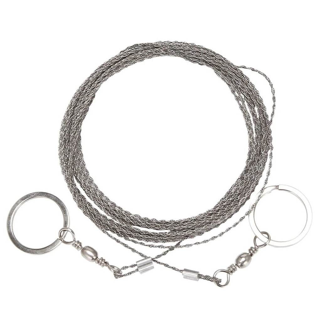 Outdoor Hand-Drawn Rope Saw 304 Stainless Steel Wire Saw Camping Life-Saving Woodworking Hand Saw Wire 5M