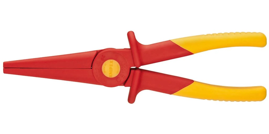 KNIPEX Tools 98 62 02 Flat Nose Plastic Pliers 1000V Insulated, Red/Yellow