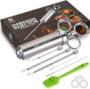 Ofargo Stainless Steel Meat Injector Syringe with 3 Marinade Injector Needles