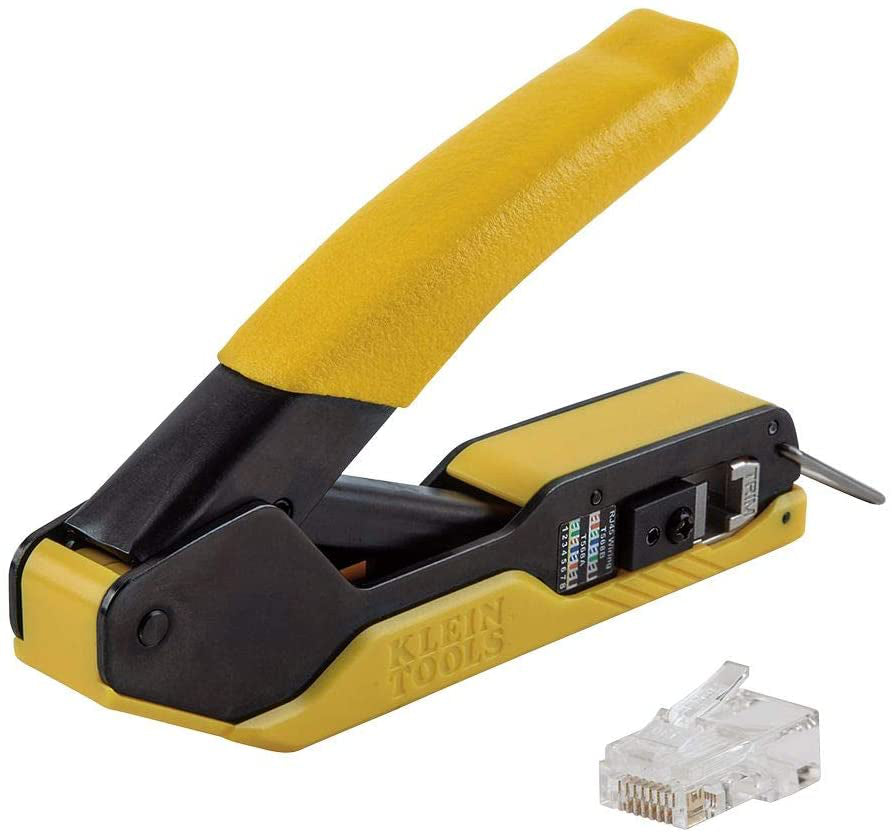 Klein Tools Data Cable Crimper & Modular Plug CAT6 50Pk Tool Kit Instal 2 Pc