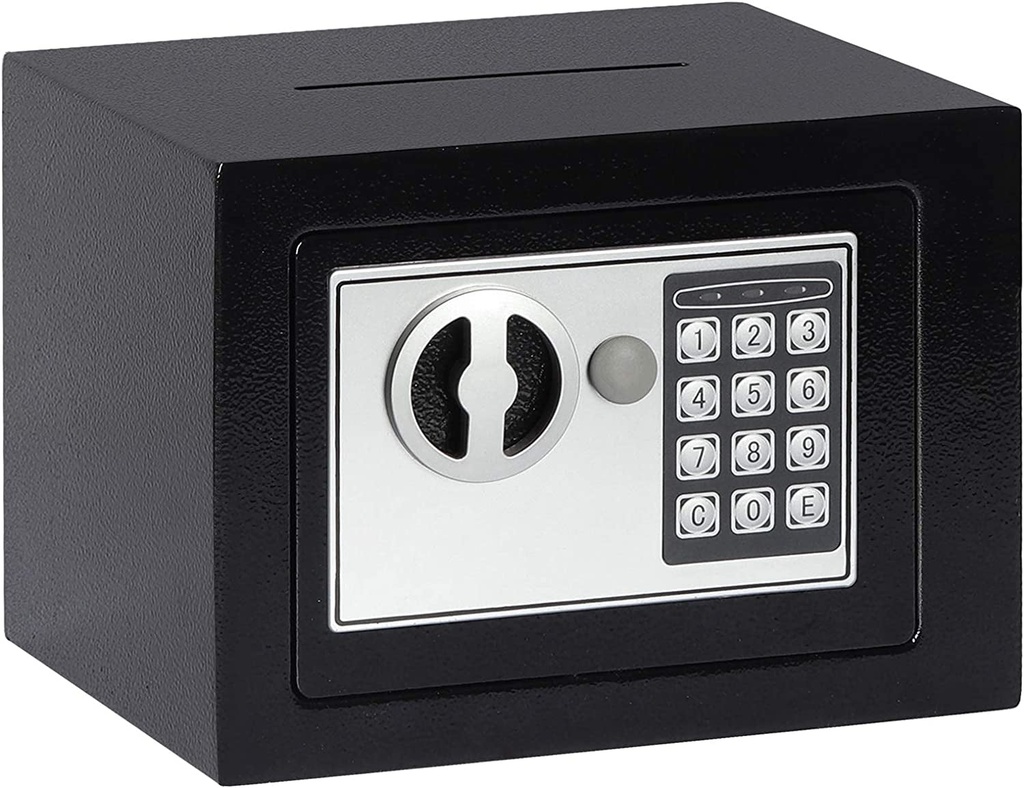 Jssmst Small Safe Box, 0.17CF Mini Safe Kids Safe Box for Home Office, Personal