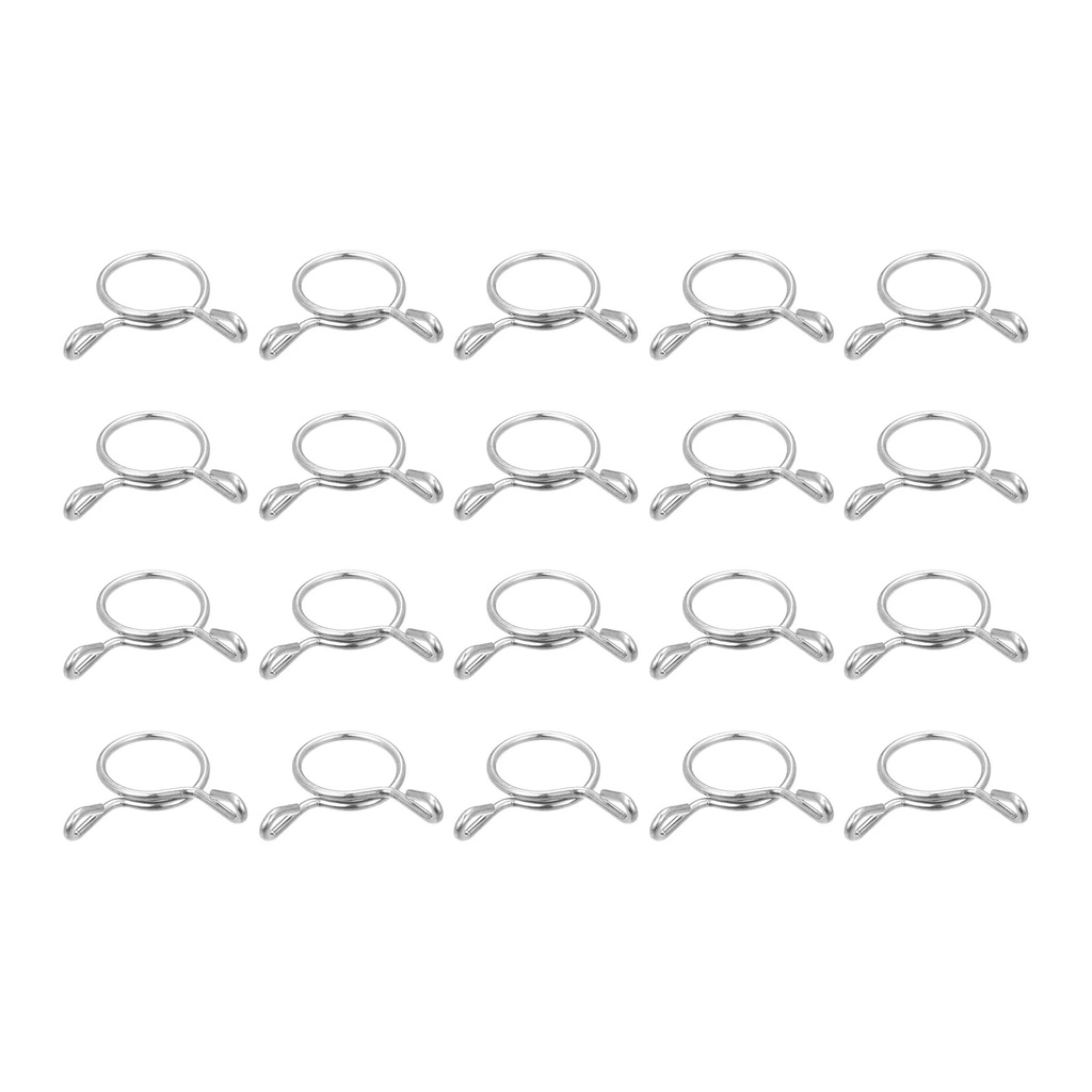 Fuel Line Hose Clips, 20 Pack 18Mm 304 Stainless Steel Single Wire Tubing Spring Clamps (Silver)