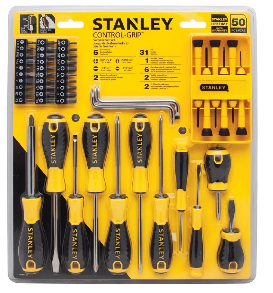 Stanley STHT60027 Control-Grip Screwdriver Set, 50 Piece, Each