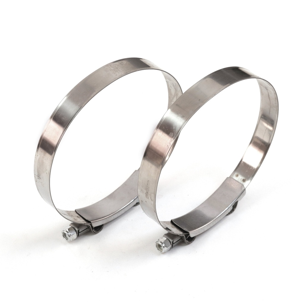 2 Red Hound Auto Premium 304 Stainless Steel T-Bolt Turbo Silicone Hose Clamps 5 Inches 127-135Mm