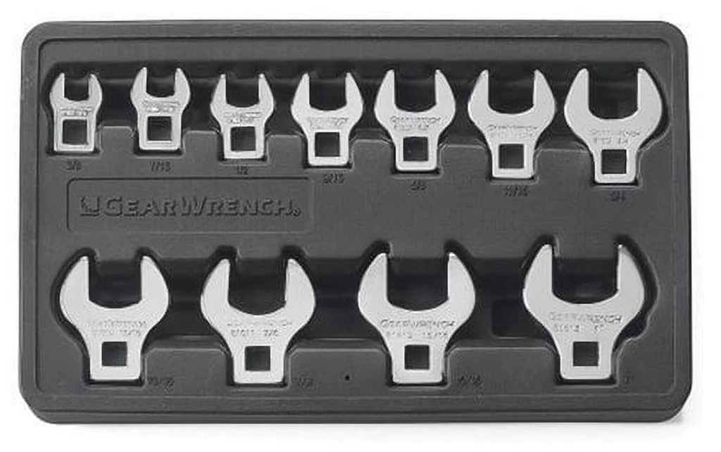 Gearwrench 81908 11 Piece SAE Crowfoot Wrench Set