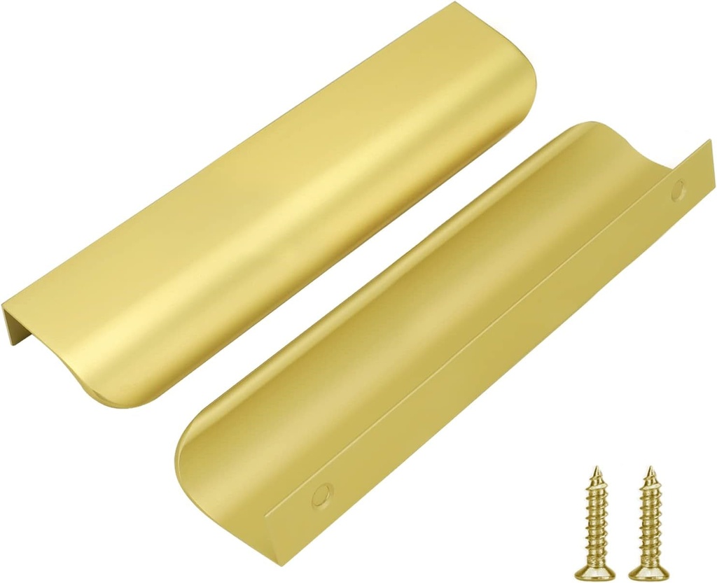 Goldenwarm Edge Finger Pull Cabinet Handles 13 Inch Black for Sliding Doors Cabinet Hardware Pulls and Handles