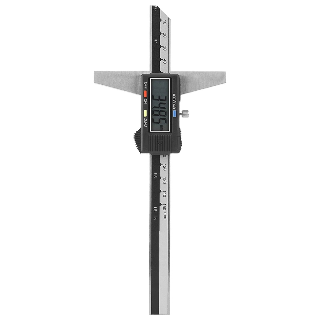 Depth Gauge, Stainless Steel Vernier Caliper, Mm / Inch Measurement System Conversion for Daily Use High Accuracy