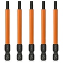 Tonsiki 5Pcs Torx Bit Set T20, S2 Steel Security Tamper Proof Star Bit Set,3" Long T20 Torx Bit with Magnetic