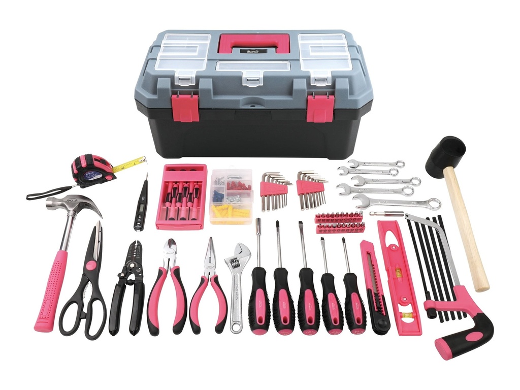 Pink 170 Piece Household Tool Kit with New and Improved Tool Box - DT7103P