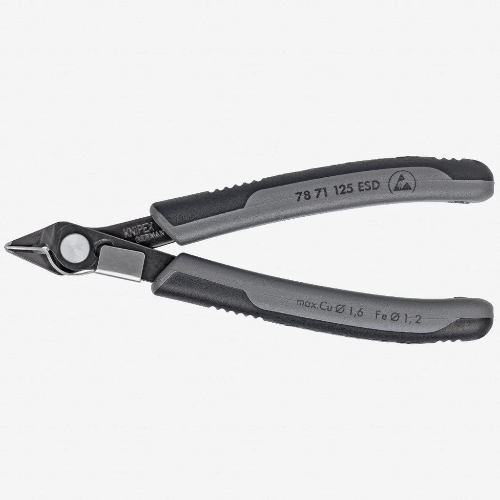 Knipex 5" ESD Electronic Super Knips Additionally Hardened W/ Lead Catcher - Multigrip