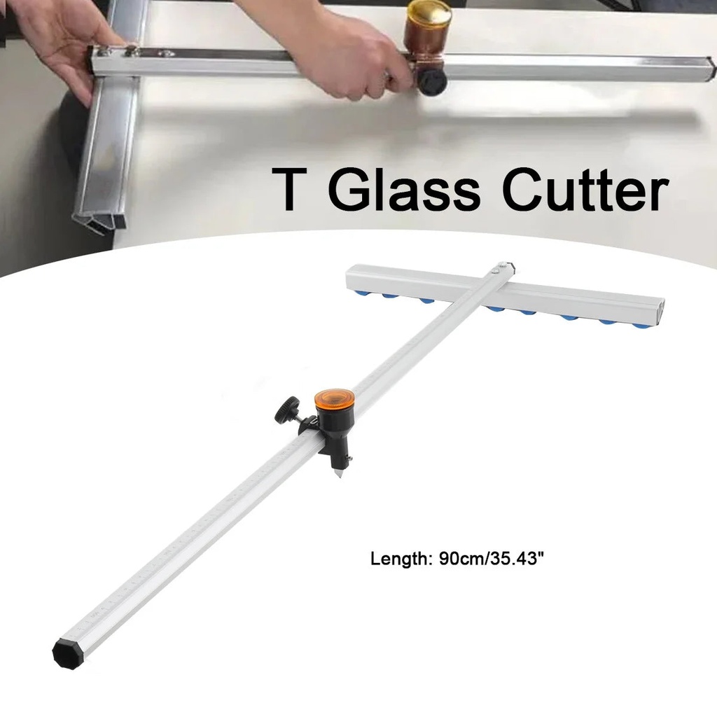ECUTEE 90Cm Glass T Shaped Cutter Tile Cutter Oil Glass Cutting Tool for Thick Glass