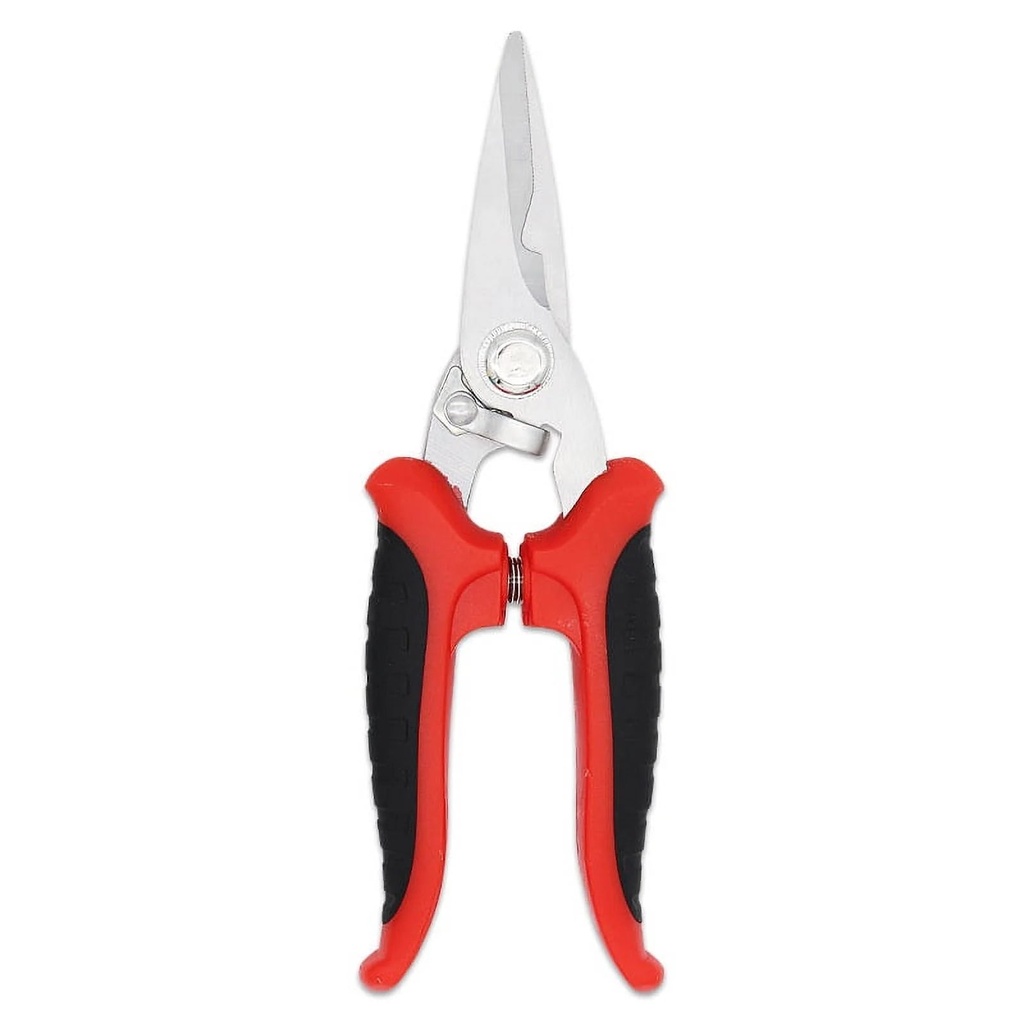 Scissors Heavy Duty, Multi-Purpose Shears with High Stainless Steel Blades -Easy Cutting Electrical Cable Notch, Insulation, Non-Slip Comfortable Handle, Soft Cable