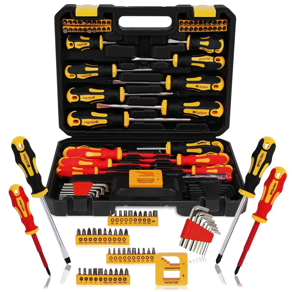 ABN Screwdriver Set Magnetic Tip 72Pc - 7 Type Heavy Duty Screwdriver Set