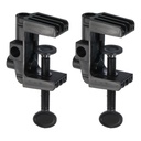 Uxcell 0.51" Hole Dia. Plastic Universal C Clamp Table Lamp Mic Arm Mount Desk Clamp, Black 2 Pcs