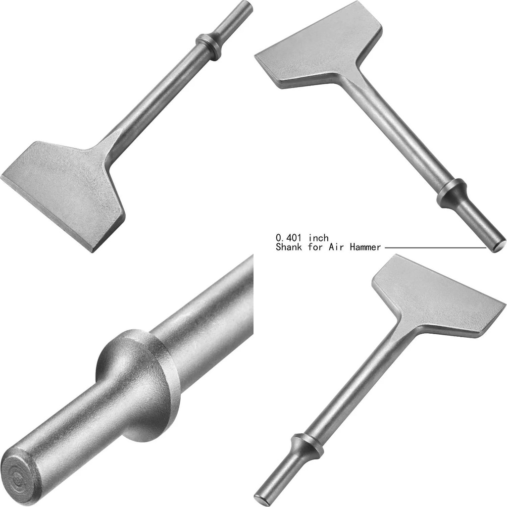 FS18375 3-Inch Wide Machine Sharpened Tile & Flooring Adhesive Remover Bit Impact Air Hammer Chisel 0.401 in Shank