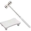 6.3X1.3X0.6 Inch Mini Steel Hammer Jewelry Hammer Dual Head Hammer with 1.6X2.4X0.5 Inch Steel Plate