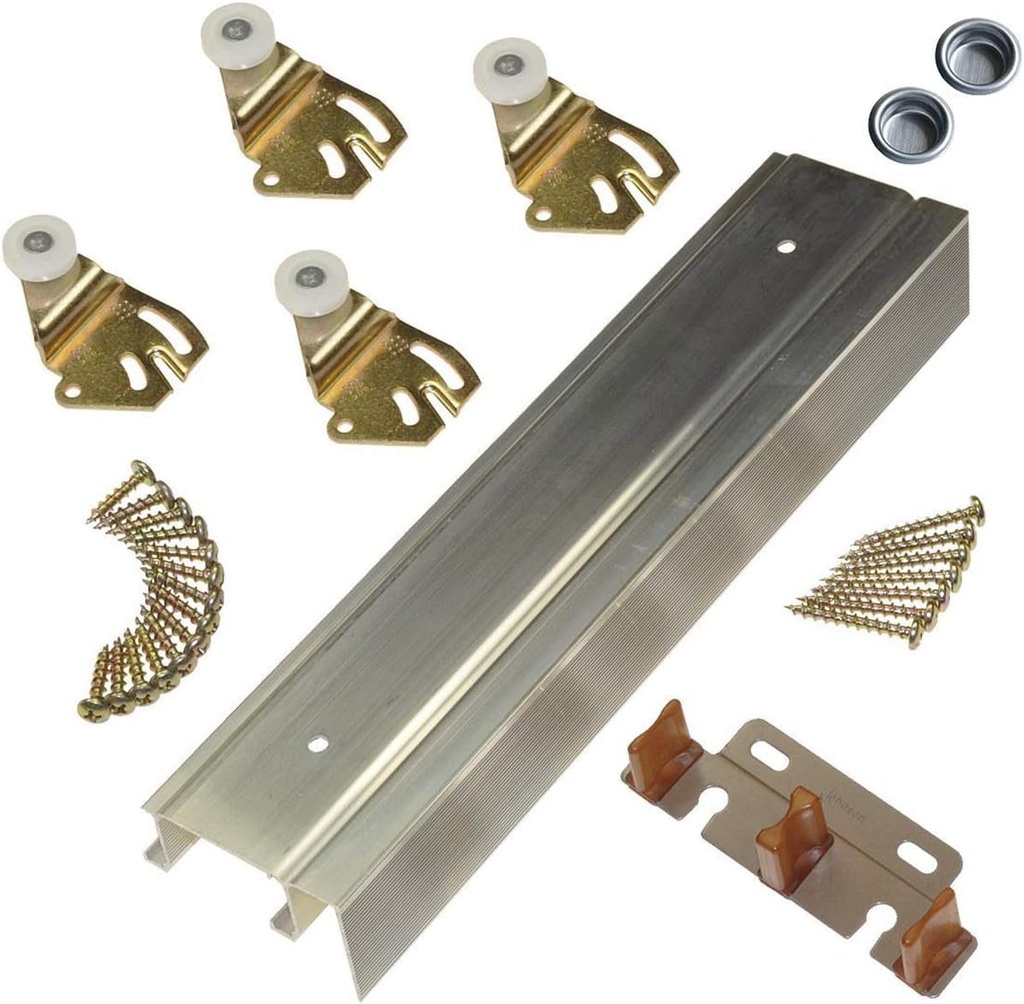 Johnson Hardware 2200F Twin Wheel Sliding Bypass Door Hardware 72"