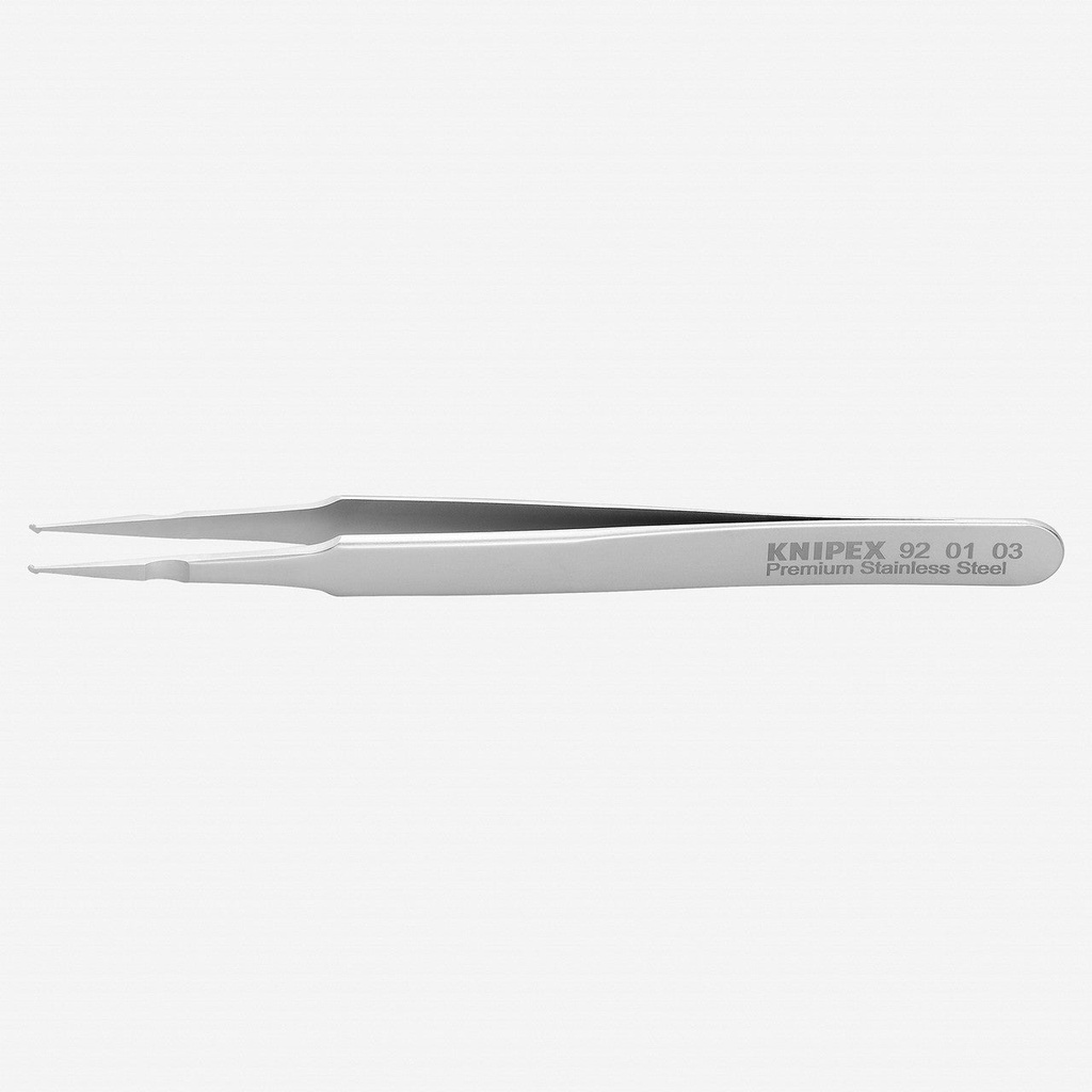 Knipex Stainless Steel SMD Positioning Tweezers, Straight, 4.75"