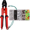 OROOTL Fishing Crimping Pliers,Wire Rope Crimping Tool Kit 500Pcs Aluminum Copper Crimp Sleeves Bead Set High-Carbon Steel Hand Crimper Pliers Wire Cutters,4 Crimping Sizes