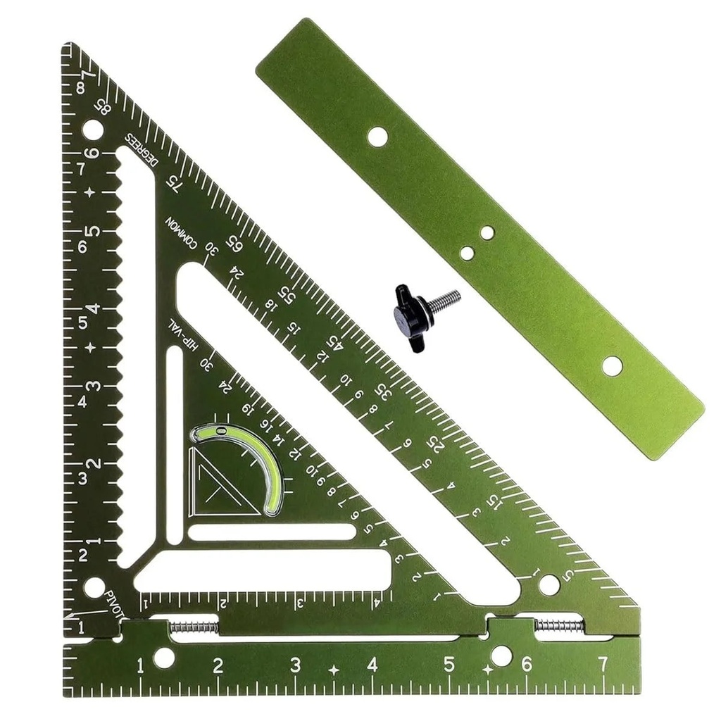 Innovative Rafter Square Tool,7 Inch Rafter Square Tool,Triangle Ruler Rafter Square Protractor,Portable Jig Block Precision Carpenter Square Ruler,Multi-Purpose Rafter Square Measuring Tools
