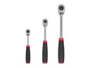 TEKTON 1/4, 3/8, 1/2 Inch Drive Quick-Release Comfort Grip Ratchet Set, 3-Piece (6, 8, 10-1/2 In.) | SRH91101