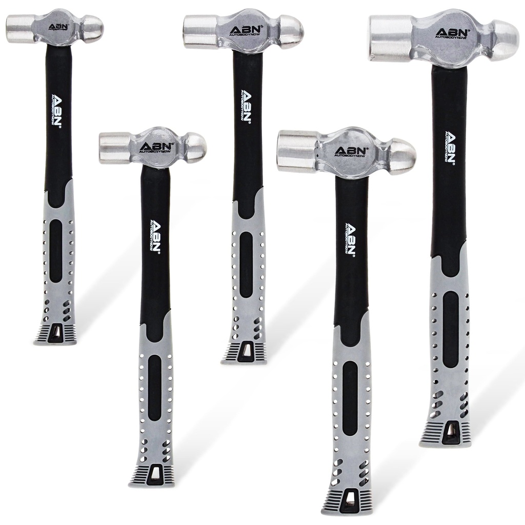 ABN Ball Pein Hammer 5Pc Set 8 to 32 Oz Ounce Fiberglass for Metal Rivet Chisel