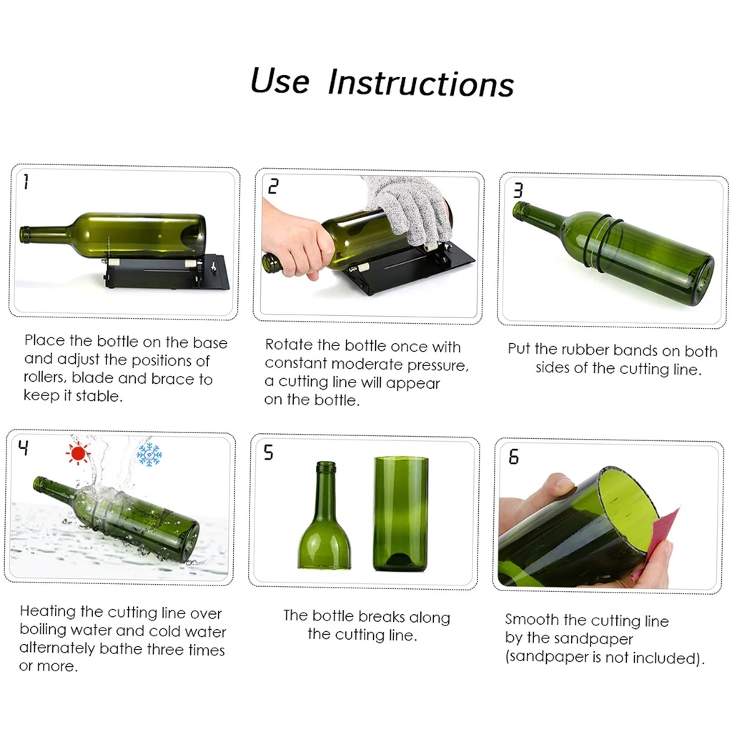 Cutting Tools,Metal Pad Bottle Wine Beer Cutter and round Wine round Wine Beer Cutter Tool Version Pad Bottle with Cutter Diy Metal Bottle Cutter Beer Cutter Diy Eryue Dsfen Rookin Buzhi