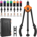 TACKLIFE Rivet Nut Tool,14"Auto Pumping Rod Rivet Setter Kit with 8 Metric Mandrels 80Pcs Rivet Nuts-Hhnp1A