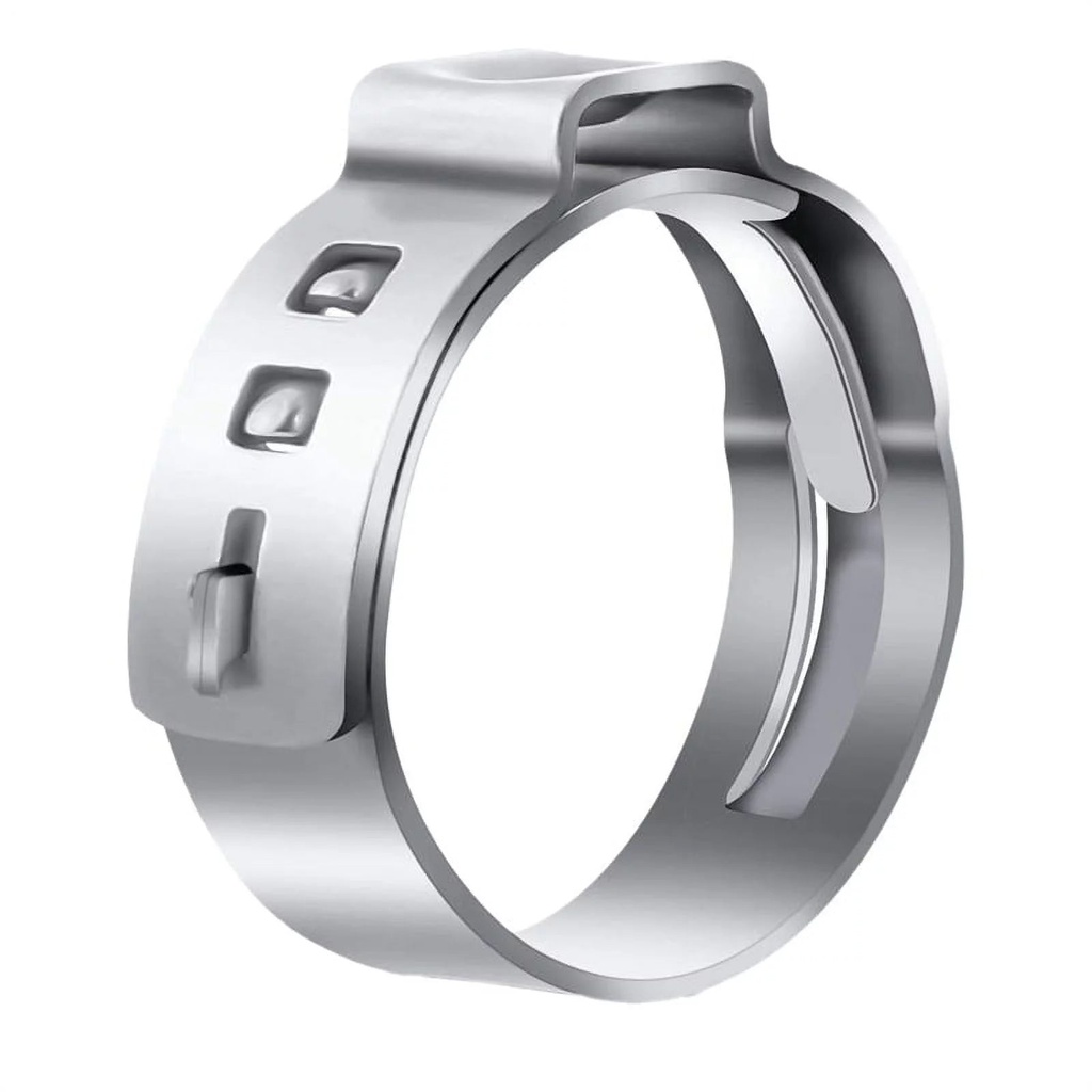 100Pcs Cinch Clamps Pipe Clamps 1/2 Inch Fittings Stainless Steel Cinch Crimp Rings Pinch Clamps Crimp Fitting