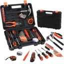 JELLAS 38-Piece General Household Tool Kit, Hand Tool Set with Plastic Toolbox Storage Case, for DIY and Home Repair