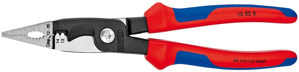 KNIPEX Tools 13 82 8, 6-In-1 Electrical Installation Pliers with Comfort Grip Handle