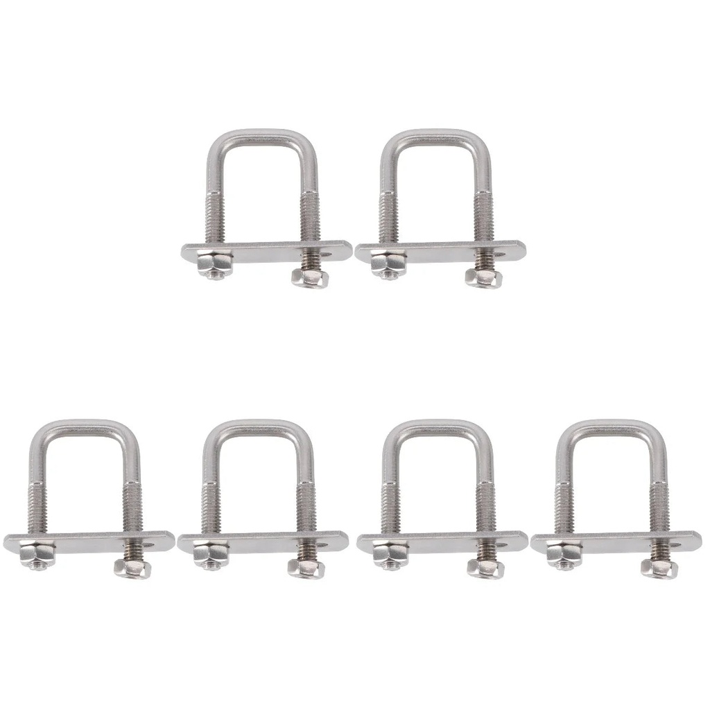 6 Pcs Square Clamp Right-Angle Bolts Heavy Duty Strap Clamps Stainless Steel Screw Damper