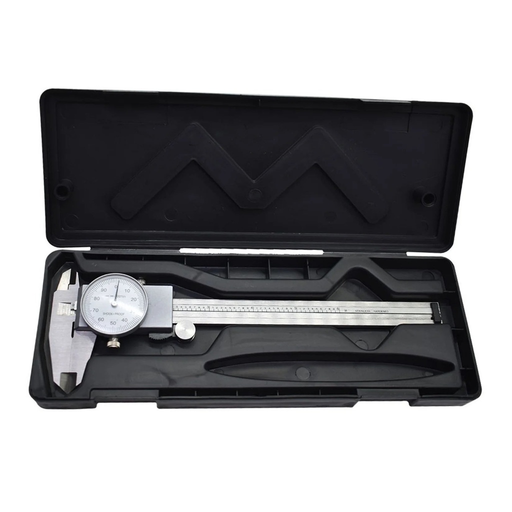 6 Inch Digital Caliper 0.001" Stainless Steel Shockproof 4-Way Measurement with Plastic Case