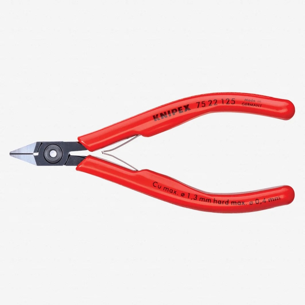 Knipex 5" Electronics Diagonal Cutters W/ Small Bevel - Plastic Grip