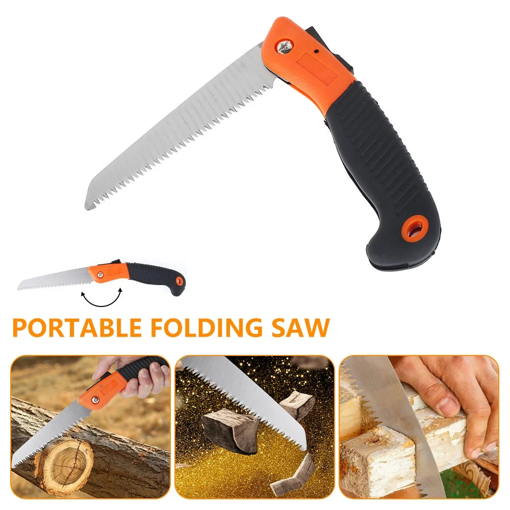 Jetcloudlive Folding Pruning Saw, 150 Mm Foldable Compact Hand Held Design Jab Saw, Premium Secure Lock Comfort Soft Grip Hand Saw for Pruning, Trimming, Camping, Wood, Hiking and More