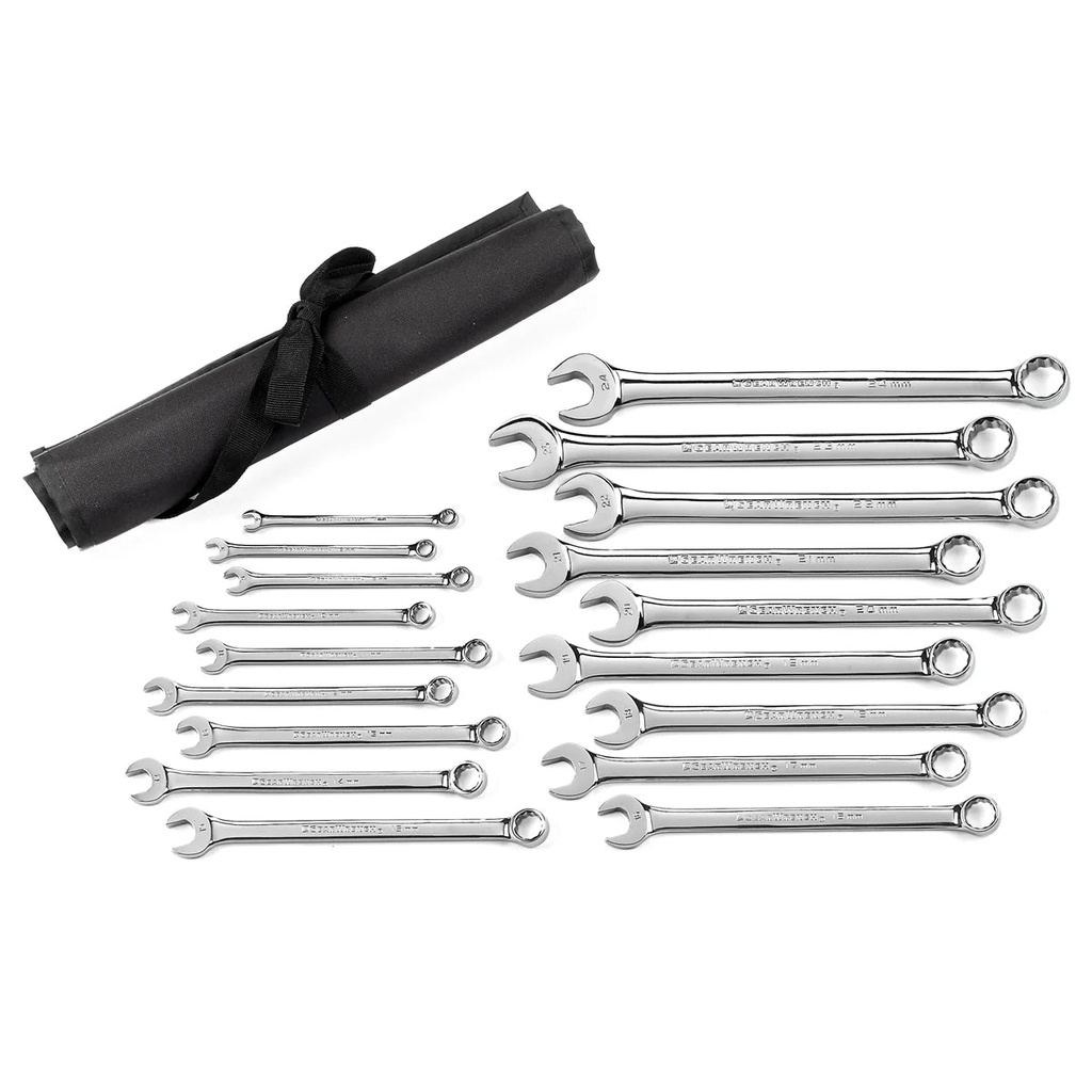 Gearwrench 81920 18Pc Metric Long Pattern Combo Non-Ratcheting Wrench Set