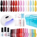 Candy Lover Gel Nail Polish Kit with UV Lamp, 72W Nail Dryer, 15 Colors Quick Dry Long-Lasting Gel Nail Polish, Gel Nail Polish Sets, Nail Polish Kit for Teen Girl Lady Womens Manicure DIY Nail Gift