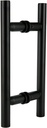 Stainless Steel 304 Grade Back to Back Shower Door Ladder Pull Handle for 3/8”~ 1/2” Inch Glass Thickness, 10 in (Center to Center: 6 In), Matt Black Finish