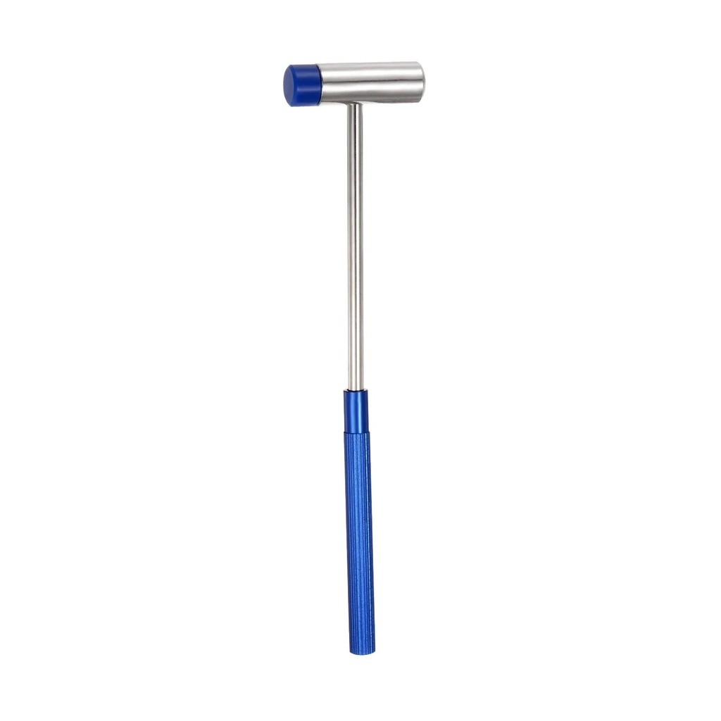 Uxcell Double Face Small Plastic Metal Hammer 7" round Dual Head Multifunctional Mallet with Soft/Hard Tips, Blue