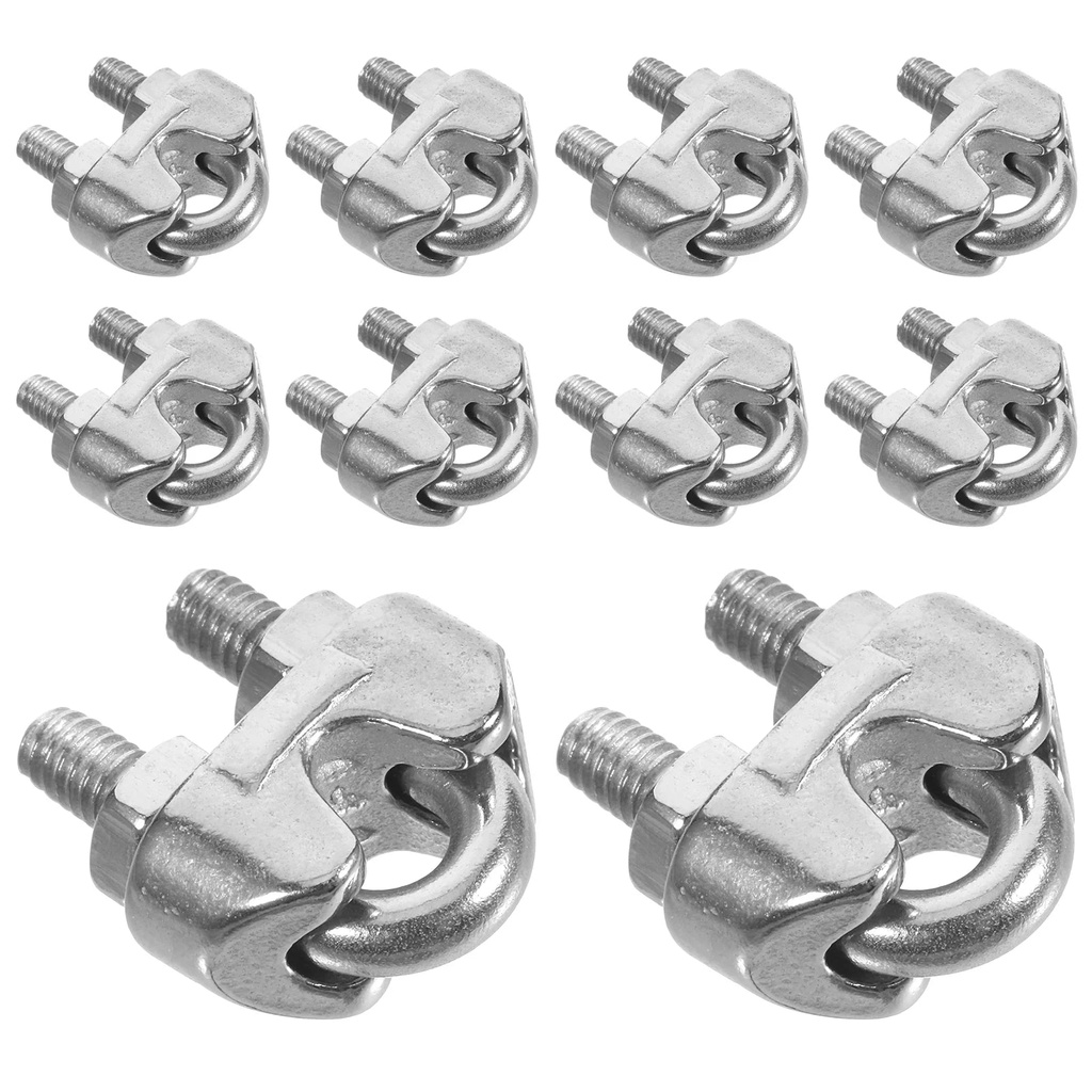 Cable Clamp 20 Pcs Wire Rope Clamps for Cables Clips Stainless Steel Connection