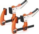 Jorgensen 4-Inch Bar Clamp Set, Bar Clamp for Woodworking, Quick Release Gear Clamp with 600 Lbs Load Limit - 2 Pack