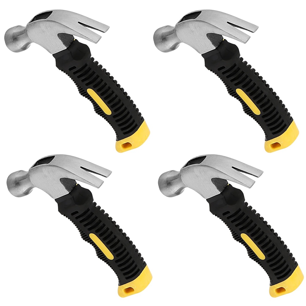 KOHAND 4 Pack 8Oz Stubby Claw Hammer, Practical Small Mini Stubby Camping Hammers for Household DIY Maintenance