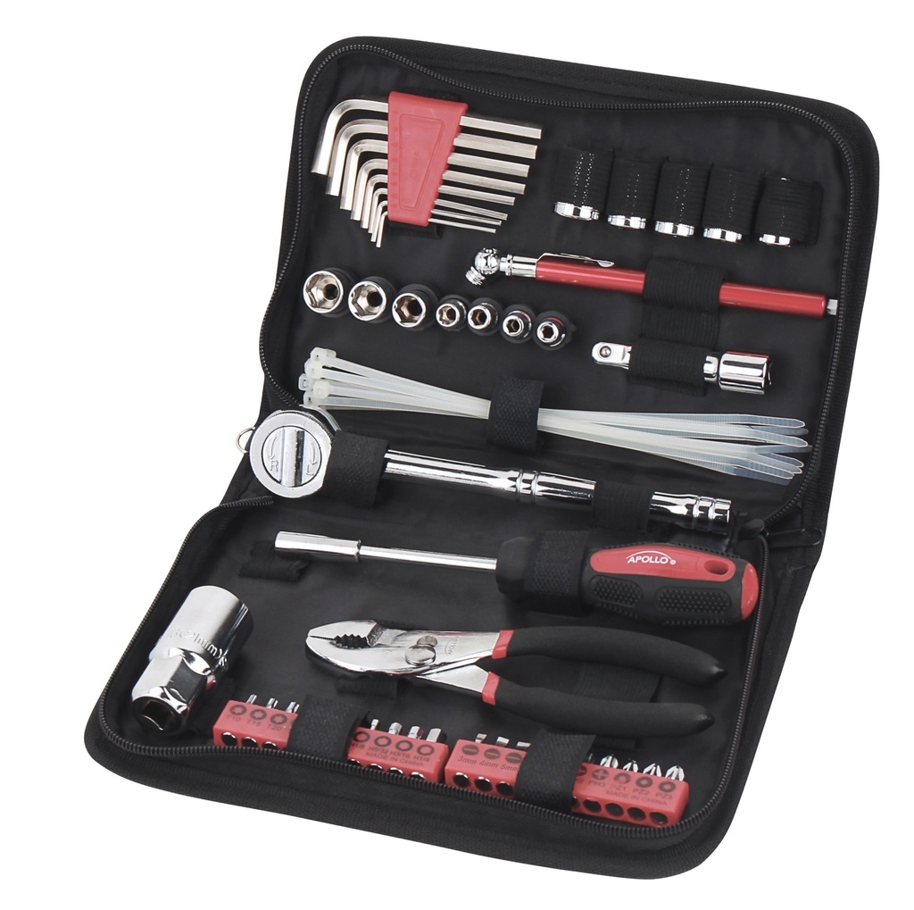 Apollo Tools DT9775 56 Piece Auto Tool Set in Zipper Case- Metric