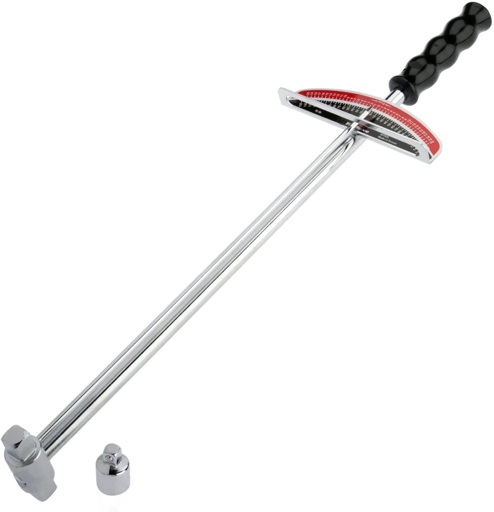 Tooluxe 03703L Dual Drive Beam Style Torque Wrench | 3/8” & ½” Drives | 17” Length | 0-150 Ft-Lbs | SAE | Premium Steel Alloy