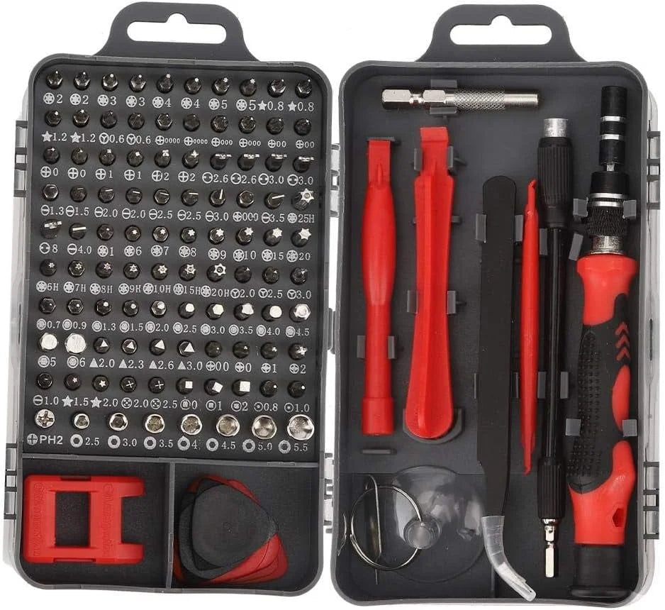 Precision Screwdriver Set,[Bearing Steel] 115 in 1 Repair Tool Kit for Computer Smart Phone Watch Repairing Removal Hand Tool Kit -Red