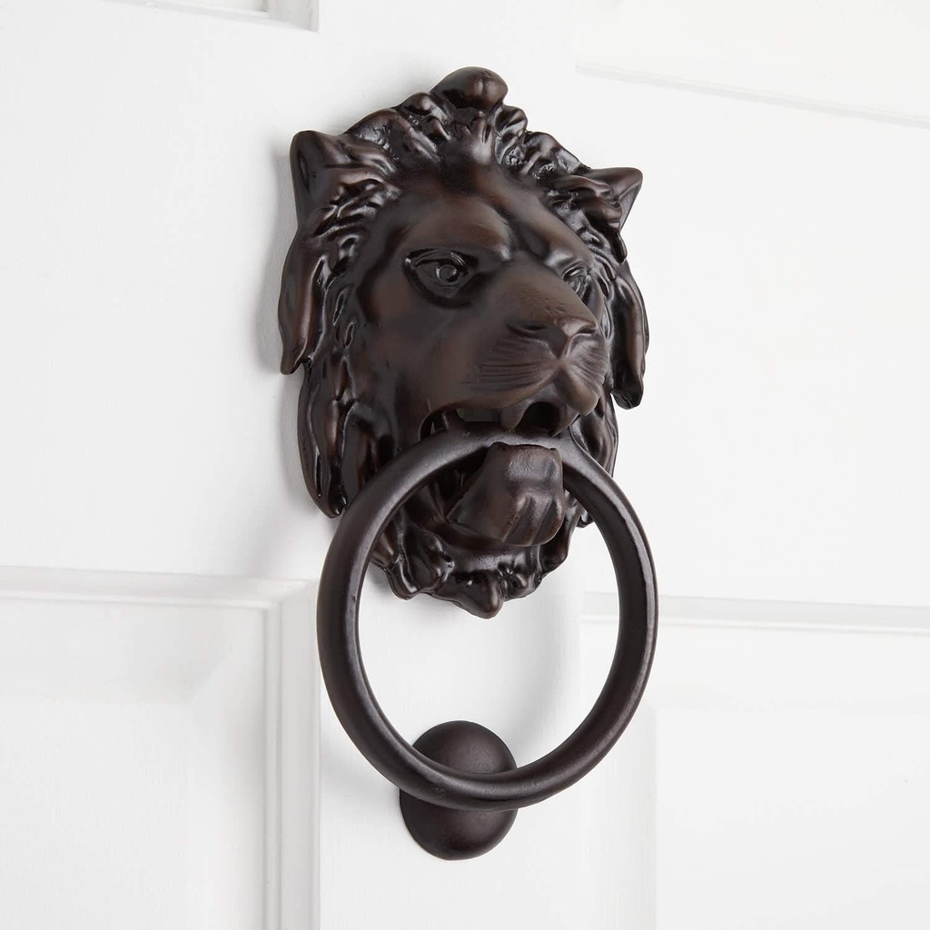 441850 9-3/4" X 5-1/8" Large Iron Lion Door Knocker