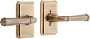 479144 Matteen Right Handed Solid Brass Privacy Door Lever Set with 2-3/8" Backset